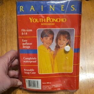 Raines Yellow Youth Poncho with Hood